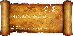 Fésüs Roland névjegykártya