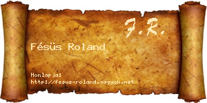 Fésüs Roland névjegykártya